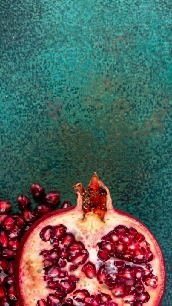 Pomegranate wallpaper with natural lighting