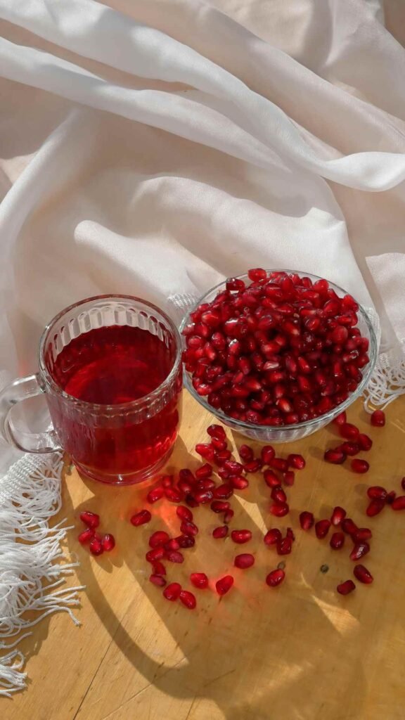 Vibrant fruit wallpaper with pomegranate seeds