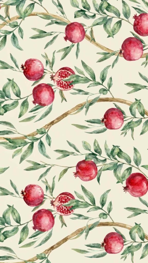 Vibrant pomegranate artwork background
