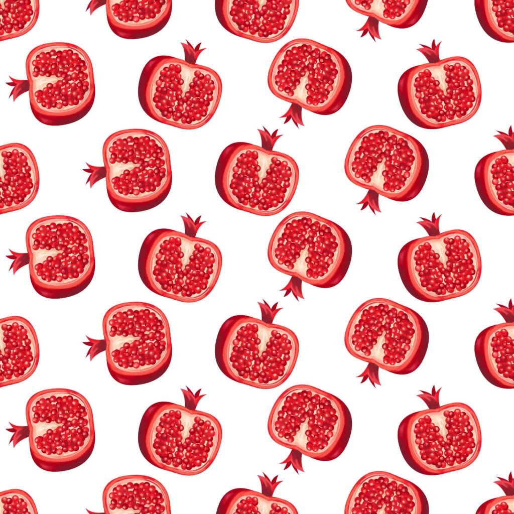 Vibrant pomegranate fruit background